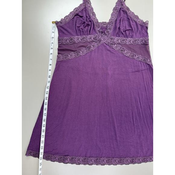 Adore Me Women’s Babydoll Slip Dress XL Purple Mesh Lace Y2K Floral Retro Slinky - Picture 7 of 15